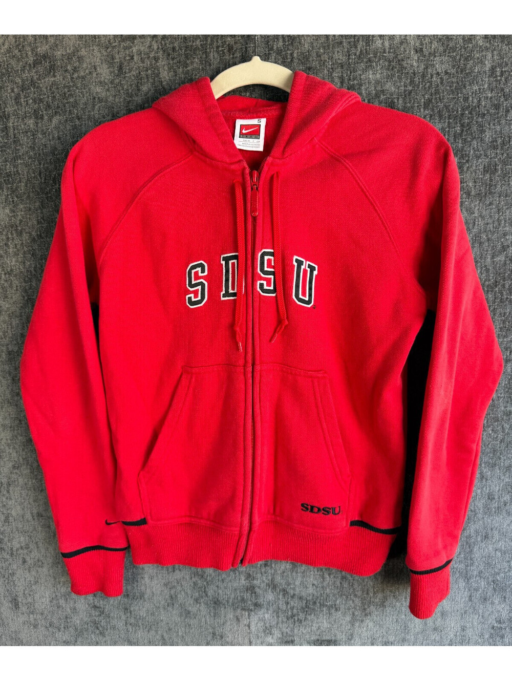 Nike Team SDSU San Diego State Aztecs Full Zip Hoodie Womens Small Red